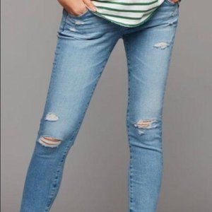 AG Adriano Goldschmied Secret Fit Legging Ankle Distressed Maternity Jeans 26